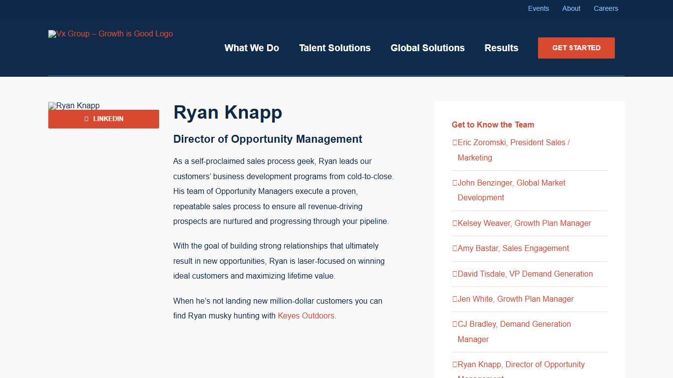 Ryan Knapp, Director of Opportunity Management - Vx Group - Growth is Good